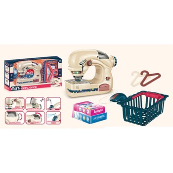 Набор бытовой техники BabyToys швейная машинка утюг корзина вешалка 22см (6713A)