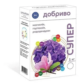 Добриво Супер для магнолій, гортензій та рододендронів 1 кг Сімейний сад