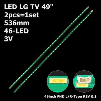 LED підсвітка LG TV 49" 46-led 536mm 49inch FHD L/R-Type REV 0.3 LC49LX310C-CA 2pcs=1set