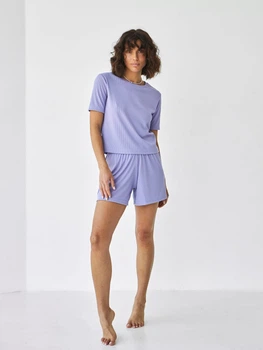 Пижама (футболка + шорты) женская BARWA garments 0315/313 M Сиреневая (2113153132226)