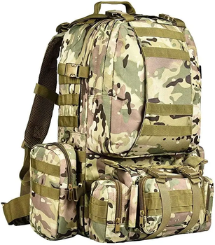 Тактичний рюкзак на 55 л із підсумками 55х40х25 см B08 Камуфляж (63903712)