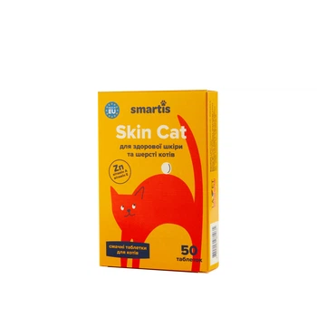 Дополнительный корм Smartis Skin с аминокислотами для кошек 50 таб 981035