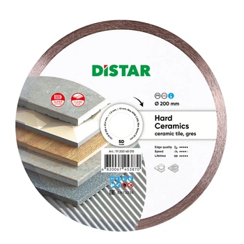 Круг алмазный отрезной Distar Hard ceramics 1A1R 200 x 25.4 Сплошной диск для керамики 11120048015 (10022)