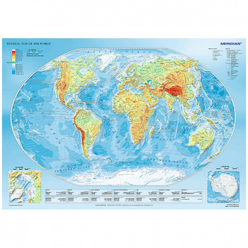 Пазл Trefl Фізична мапа світу 1000 елементів (TFL-10463) (5900511104639)