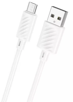 Кабель заряджання Hoco USB to Micro для мобільних пристроїв Samsung/Xiaomi/Huawei/Meizu. Швидке заряджання 1M 2.4A. Original Series. White