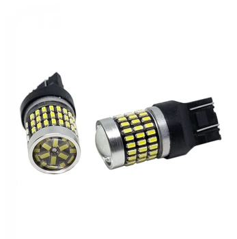 Светодиодная лампа 7443 T20 W21/5W W3x16q 78SMD 3014 12V с линзой и драйвером Белая (74304)