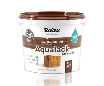 Лак панельный акриловый Rolax AQUALACK PANEL полуглянцевый 10 л 4068