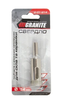Свердло для скла та кераміки GRANITE трубчасте з алмазним напиленням 14 мм 2-01-214