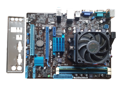 Комплект: Материнская плата ASUS M5A78M/ AMD FX 4100 (4 ядра, 3.6 Ghz)/ ОЗУ DDR3 8Gb / Кулер BOX б/у