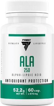 Kwas alfa-liponowy Trec Nutrition ALA 250 mg 60 kapsułek (5902114017101)
