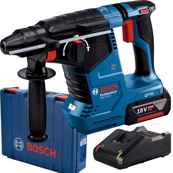 Безщітковий акумуляторний перфоратор Bosch GBH 187-LI з 1 акум. GВА 18V 5.0Ah, GAL 1880 CV в кейсі (0611923022)