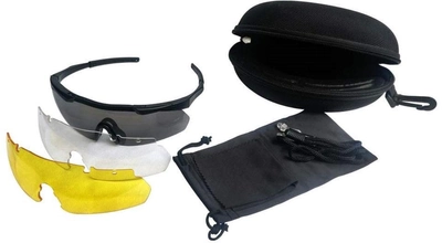 Защитные очки Buvele для спортивной стрельбы 3 линзы Черные (Z13.12.5.8.003)
