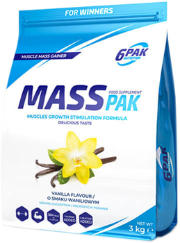 Gainer 6PAK Nutrition Mass Pak 3000 g Vanilla (5902811813532)