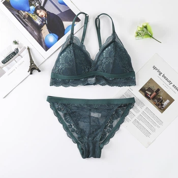 Комплект нижнего белья бюстгальтер и трусики New Style S/M зеленый (2-211)