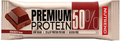 Baton białkowy Nutrend PREMIUM PROTEIN BAR 50% 50g Czekolada (8594014866803)