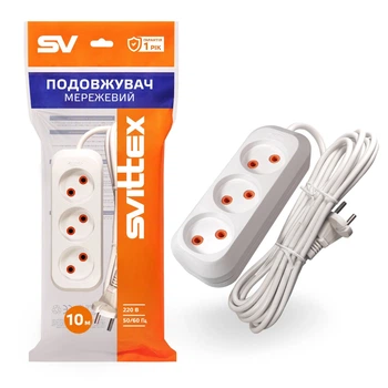 Подовжувач SVITTEX 10м 3 розетки