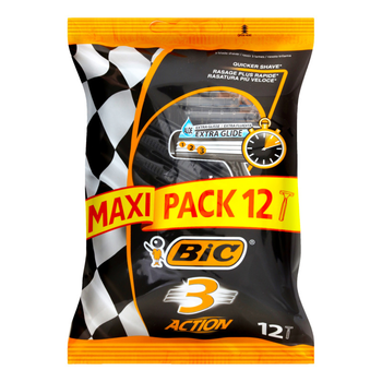 Набір бритв без змінних картриджів BIC 3 Action 12 шт (3086123437654)