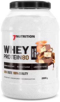 Białko 7Nutrition Whey Protein 80 2000 g Jar Choco Nougat Caramel Bar (5903111089115)
