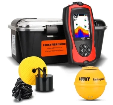 Эхолот беспроводной Lucky FF1108-1CLA на 2 датчика (датчик сфера + проводной) для удачной рыбалки + кейс