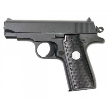 Пистолет металлический черный на пульках 6 мм игровой детский