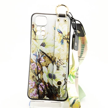 Чехол Lanyard для Xiaomi Redmi Note 11 / Note 11S бампер с ремешком Beige