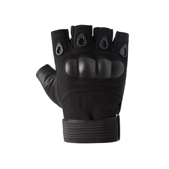 Защитные перчатки без пальцев с усилением на костяшках воздухопроницаемые прочные регулируемые манжеты на липучке туристические черные XL (Kali)