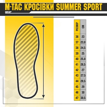 Чоловічі тактичні кросовки літні M-Tac розмір 36 (23 см) Койот (Summer Sport Coyote)