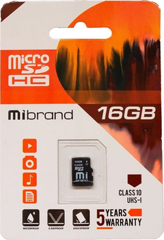 Карта памяти Mibrand microSDHC class 10 UHS-1 16Gb