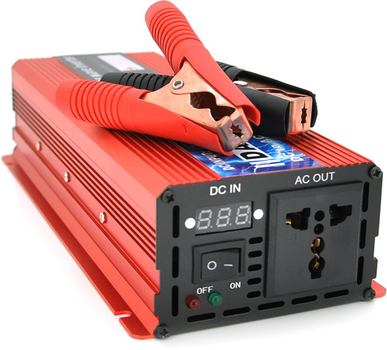 Інвертор напруги Voltronic DA-2200M (DC:1100W), 12/220V з апроксимованою синусоїдою, 1 універсальна розетка, клемні дроти, Q10 (YT28542)