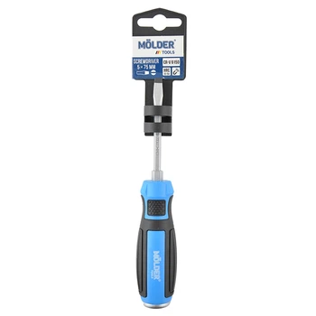 Отвертка Molder шлицевая ударная с шестигранной опорой SL5x75mm (MT33001)