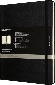 Планировщик проектов Moleskine PRO 19 х 25 см 288 страниц Чёрный (8056420851373)