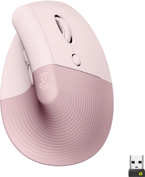 Mysz komputerowa Logitech Lift Vertical Ergonomic Wireless/Bluetooth Rose (910-006478)