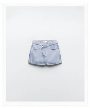 Асимметричные шорты из денима – 40р. зара zara