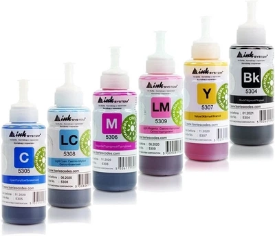 Комплект чорнила InkSystem для Epson L series (BK/C/LC/M/LM/Y) 6x100ml Світлостійкі (003409)