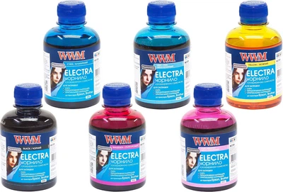 Комплект чернил WWM Electra Epson LR/RX/P/PX/T/TX Series (B/C/LC/M/LM/Y) 6x200ml (ELECTR.SET64)