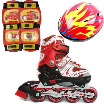 Роликовые коньки Ролики детские Набор Happy Combo Disney Rider ( + защита + шлем ) 29-33, Красный (2T3007E)