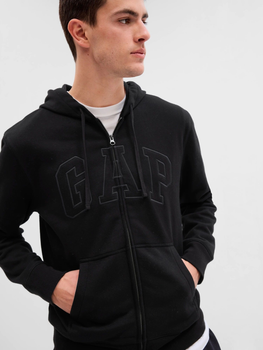 Bluza męska rozpinana streetwear z kapturem GAP 499917-06 L Czarna (1200046477661)