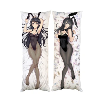 Подушка дакимакура Маи Сакурадзима Bunny Girl декоративная ростовая подушка для обнимания 30*60