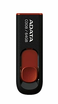 Флеш-накопичувач ADATA USB 2.0 C008 64Gb Black/Red (AC008-64G-RKD)