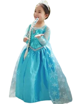 Детское карнавальное платье костюм Эльзы холодное ледяное сердце Frozen GH 110 см голубое