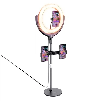 Тримач із кільцевим освітленням HOCO Rouge desktop fill light live broadcast stand LV01 Black