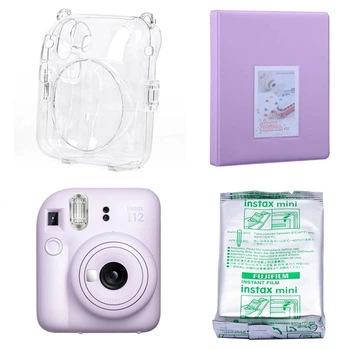 Набор з Камерой моментальной печати Fujifilm INSTAX Mini 12 Lilac Purple / Чехол прозрачный / Картридж 10 фото / Фотоальбом фиолетовый на 64 снимка