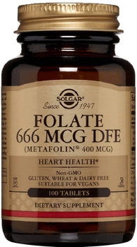 Suplement diety Solgar (kwas foliowy) Folate 666mcg (METAF 400mcg) 100 T (33984019416)
