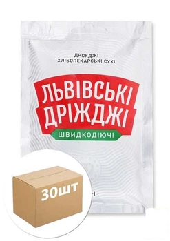 Дрожжи сухие пищевые ТМ"Львовские" 100г упаковка 30шт (92490)