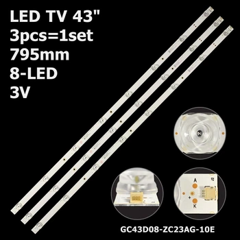 LED підсвітка TV 43" inch 795mm 8-led GC43D08-ZC23AG-10 GC43D08-ZC23AG-10E 303GC430059 3pcs=1set