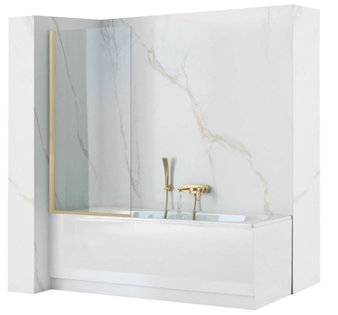 Шторка для ванны Rea Elegant 70 brushed gold неподвижная REA-W6600