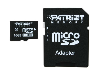 Карта пам'яті PATRIOT microSDHC LX SERIES 16GB CLASS 10 ADAPTER SD З адаптером (PSF16GMCSDHC10)