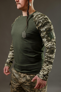 Військова футболка з довгим рукавом, тактичний рашгард, убакс піксель XXL
