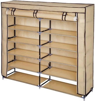 Тканинна шафа HCX для взуття «T2712 beige» 118х30х110 см Бежева (2712B)