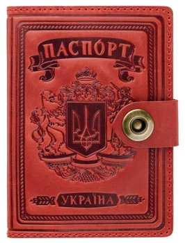 Кожаная обложка для паспорта, загранпаспорта Villini 001 американская роза красный